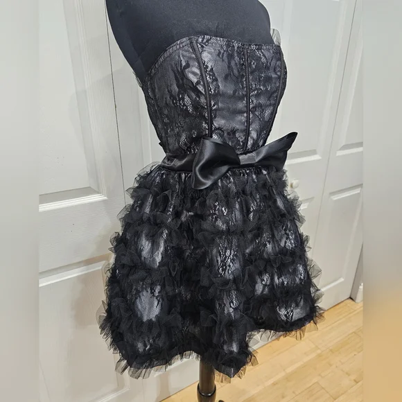 Dolls Kill Goth Gray Black Lace Unholy Mystical Transformation Mini Dress S - Picture 2 of 6